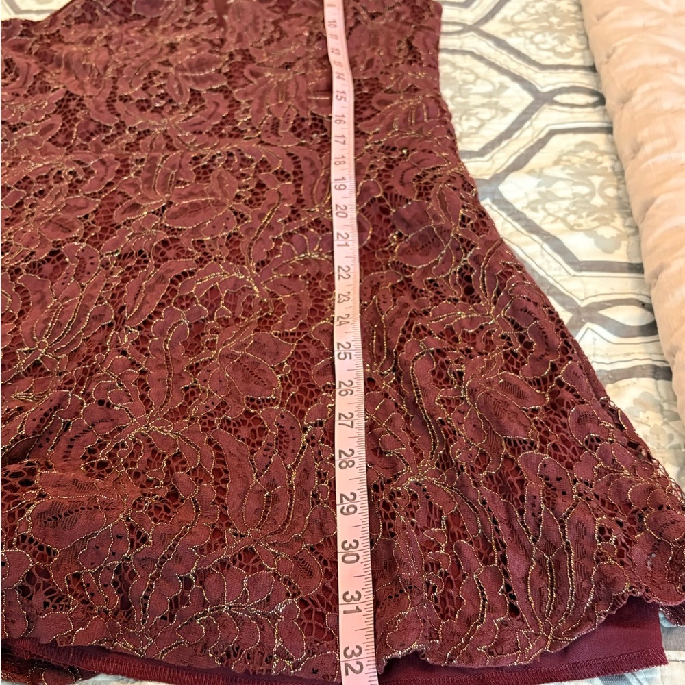 Charlotte Russe  Burgundy A-line Romper - Picture 9 of 12